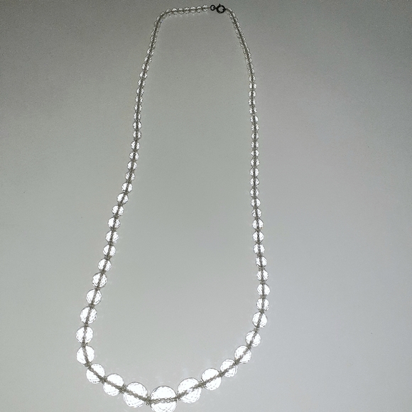 Vintage Sterling Silver & Crystal Necklace - Picture 3 of 6